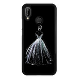 Funda Protector Para Huawei Arte Vestido Mujer Negro Blan