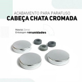 Tampa Botao Acabamento Para Parafusos Cromado - Kit Com 100