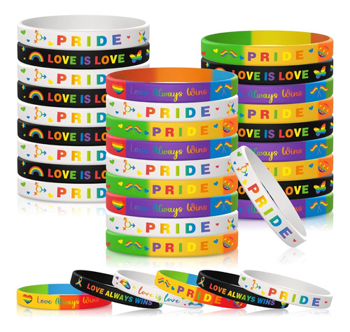 Set 20 Pulseras Lgbtq+ Comunidad Gay Love Is Love + Regalo