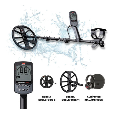 Detector De Metales Equinox 900 Sumergible Minelab tecnología Multi-IQ, incluye 2 bobinas y audífonos inalámbricos | Meses sin interés