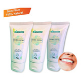 Kit 3 Creme Dental Natural Sem Fluor Sem Toxinas Organico