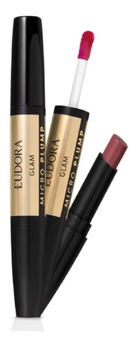 Batom Duo Glam Micro Plump Malva Essencial Eudora 1,8g