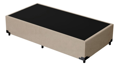 Base Box Suede Bege Solteiro Sleep Confort 88x188