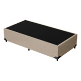 Base Box Suede Bege Solteiro Sleep Confort 88x188
