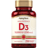 Piping Rock | High Potency Vitamin D3 | 10000iu | 250 Softg