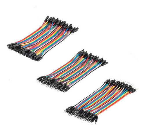 Kit 120 Cables Dupont 10cm Arduino Protoboard Sensores