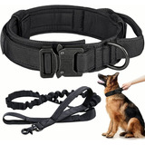 Juego De Correa Y Collar Táctico Ajustable Para Perros