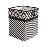 Bacati Love Fabric Cesta Plegable, Negro / Blanco, 14 X 14 X