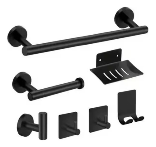 Set Accesorios Para Baño X 7 Piezas Acero Inoxidable