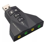 Placa De Som Usb Adaptador Áudio 7.1 C/p2 P3 Pc/note Hb-t65