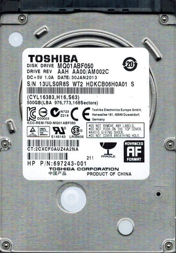 Disco Rigido Notebook Hdd 500gb Toshiba Sata3 Ps4 Pc Mac