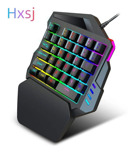 Teclado Hxsj V100 Pequeño De 35 Teclas Para Una Mano