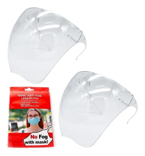 2 Caretas Protectoras Facial Con Microfibra Antiepañante