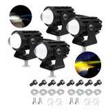 4pcs Faros De Led Lupa Doble Color Luces Auxiliares Moto 60w