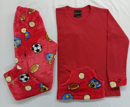 Pijama Invierno Niño Niña Pantalon Peluche - Donna Mia 2310