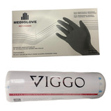 Combo Barberia Papel De Cuello Tubo + Caja Guantes Mediglove