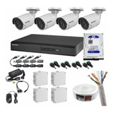 Kit Full Hikvision 4 Cámaras 1080p. Todo Incluido