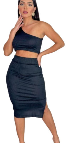 Conjunto Feminino Saia Midi Cropped Mula Manca Verao 2024