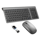 Kit Teclado Y Mouse Inalambrico Recargable Español Portátil