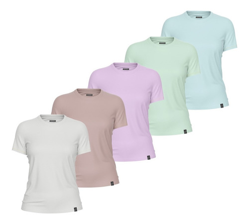 Kit 5 Camisetas Feminina Cores Verão Algodão Premium