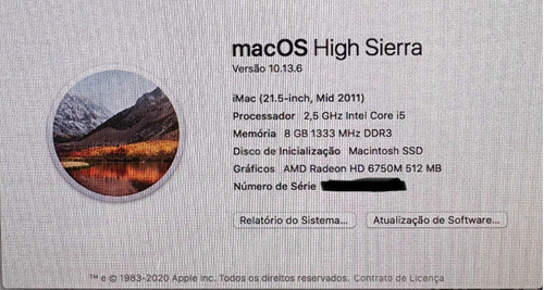 iMac  2011 22.5 Pol 8 Gb Ram 1 Tb (ssd+hd) - Unico Dono
