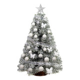 Árbol De Navidad Xl Snow 1 Mt Con Kit 30 Pzas Plata - Sheshu