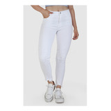 Pantalon Crop Jean Nahana Blanco Elastizado Desflecado