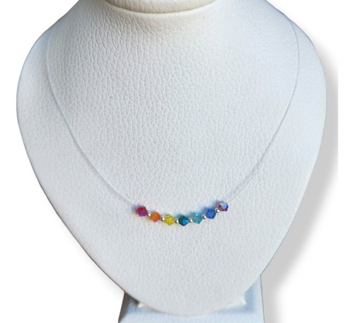 Collar Tanza Cristales Premium Colores 7 Chakras + Plata 925