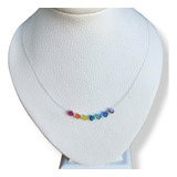 Collar Tanza Cristales Premium Colores 7 Chakras + Plata 925