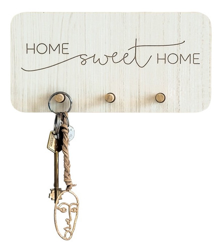 Porta Llaves Pared Madera- Home Sweet Home 10x20cm