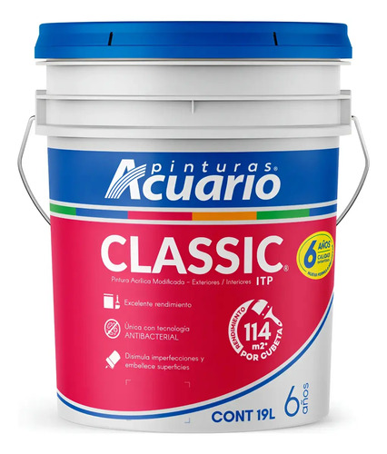 Pintura Vinílica 6 Años Lavable Ext-int Classic 19lt | Meses sin interés