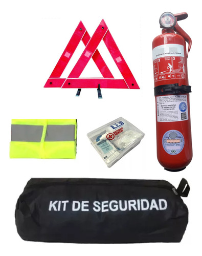 Kit Reglamentario Auto 5 En 1 Chaleco Linga Baliza Botiquin