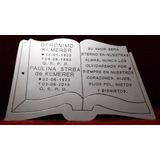 Placa Recordatoria Cementerio 30x20 Libro Biblia Acero