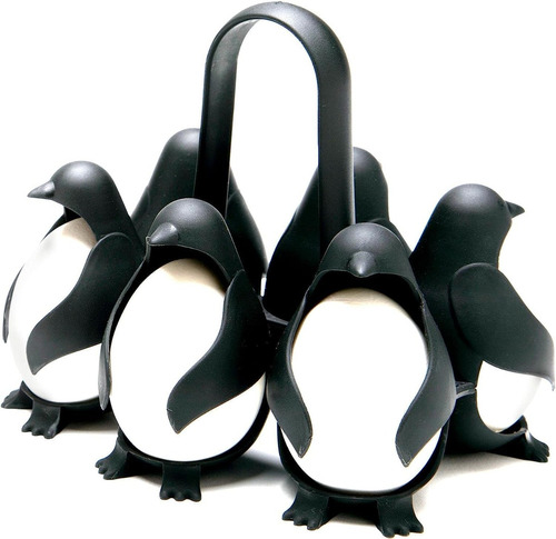 Soporte Para Huevos Organizador Tipo Pinguino Color Negro