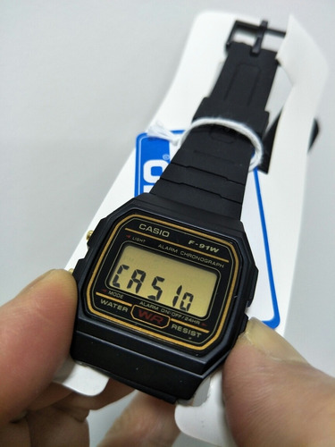 Relógio Casio F91 Sério Ouro Masculino 