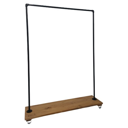 Perchero De Pie Movil Industrial Vintage Rack 30x140x160 Cm