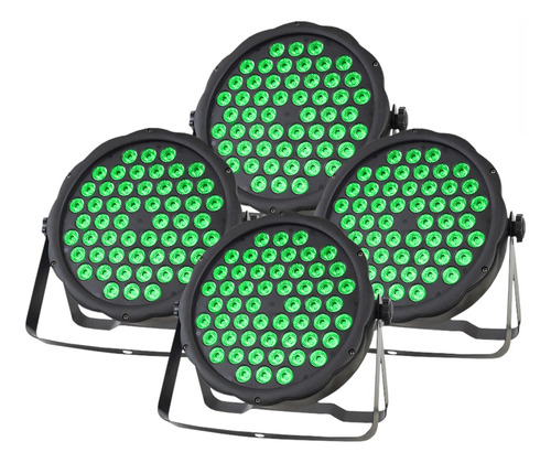 4 Canhao Refletor Led Par 64 Rgb 54 Leds 3w Dmx Dj Triled