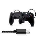 Cabo Carregador Controle Ps4 Xbox One Micro Usb V8 3 Metros