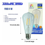 Foco Pera Vintage Led Luz Calida 4w  E27 Edison Transparente