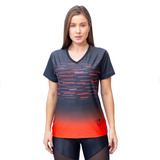 Camisa Dry Fit Feminina Esportiva Gola V Com Proteção Uv B21