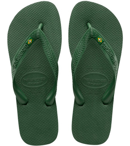 Sandalias Chinelo Havaianas Bandeira Brasil Original Verde