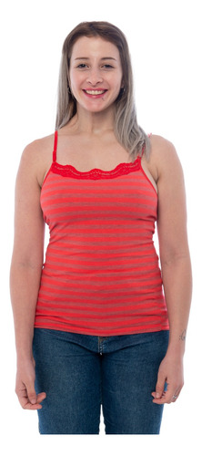 Musculosa Dama Mariflor Rayada Con Bretel Regulable Art 1192