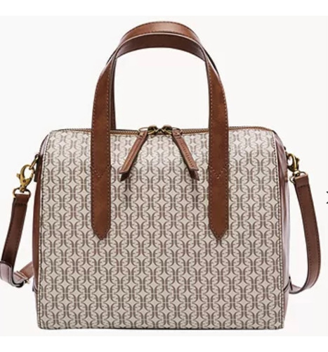 Bolsa Fossil Sydney Satchel Taupe/tan Original Asa Removible