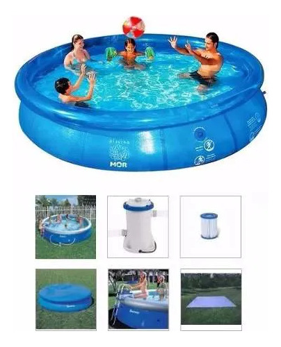 Mor Piscina Inflável 9000 Litros Combo 220v