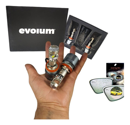 Kit De Focos Led H11 Proyector Lupa Evolum 55w 30,000lm 2pz 