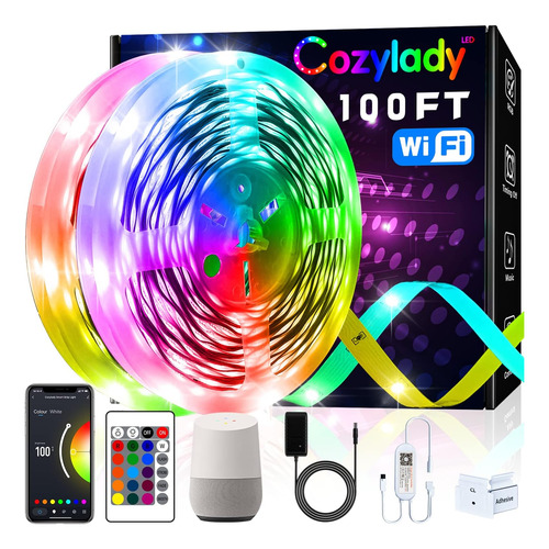 Tira De Luz Led Wifi Cozylady De 100 Pies, Tira De Luz Led C