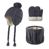 Gorro De Invierno Para Niños Z Gloves, De Punto Cálido, Grue