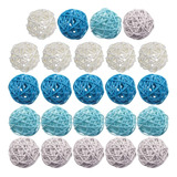 Domestar 24 Bolas Decorativas Azules Para Centro De Mesa, Bo