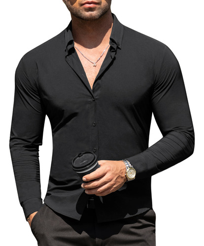 Camisa Para Hombre Manga Largas Caballero Slim Fit Casual