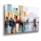 Quadro Tela Canvas Grande Abstrato Ponte 90x120 Cor Impressão Em Alta Resolução Cor Da Armação Tecido Canvas Borda Infinita